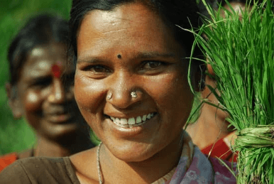 Portrait of empowered woman in traditional dress